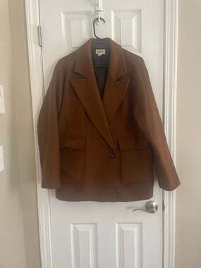 Open Edit Felted Blend Hip Length Coat for men, A72